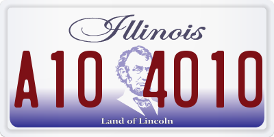 IL license plate A104010