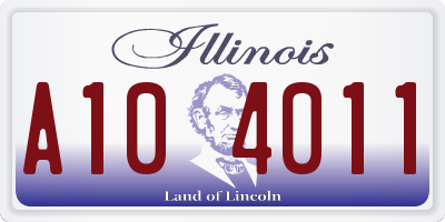 IL license plate A104011