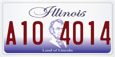 IL license plate A104014