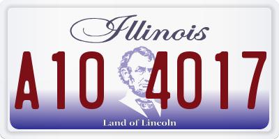 IL license plate A104017