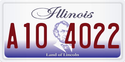 IL license plate A104022