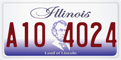 IL license plate A104024