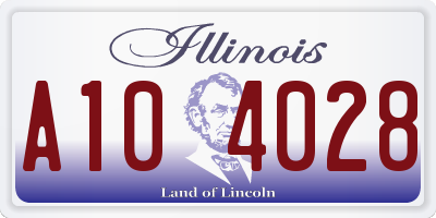 IL license plate A104028