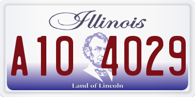 IL license plate A104029