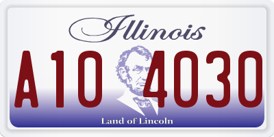 IL license plate A104030
