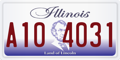 IL license plate A104031