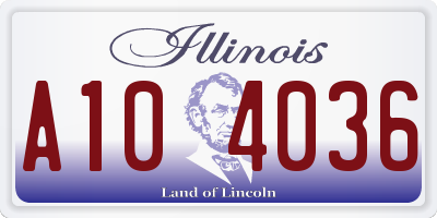 IL license plate A104036