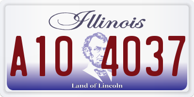 IL license plate A104037