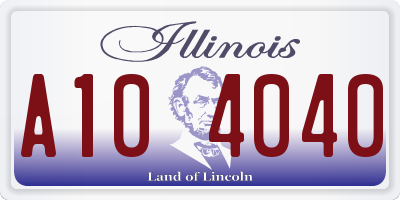 IL license plate A104040