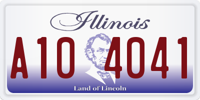 IL license plate A104041
