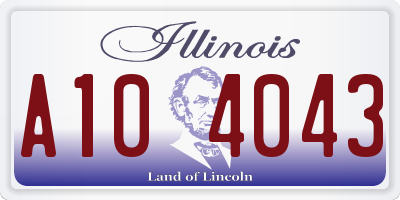 IL license plate A104043