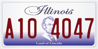 IL license plate A104047