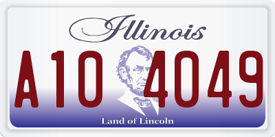 IL license plate A104049