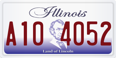 IL license plate A104052
