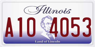 IL license plate A104053