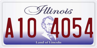 IL license plate A104054