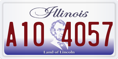 IL license plate A104057