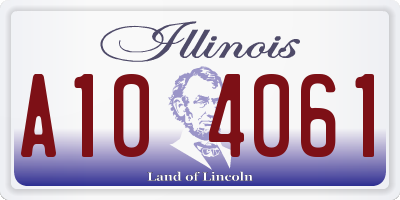 IL license plate A104061