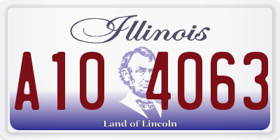 IL license plate A104063
