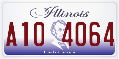 IL license plate A104064