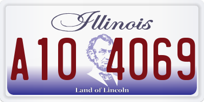 IL license plate A104069