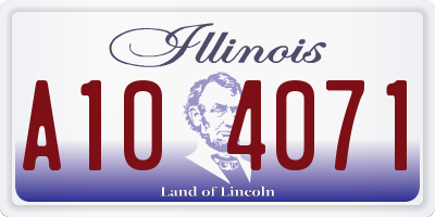 IL license plate A104071