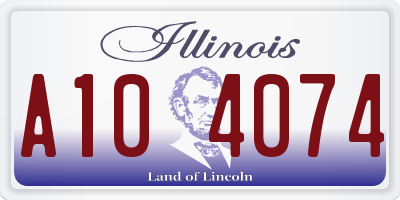 IL license plate A104074