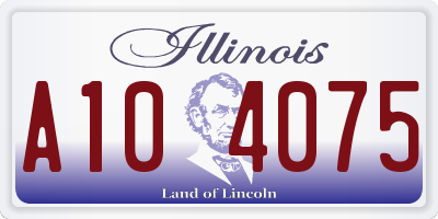 IL license plate A104075