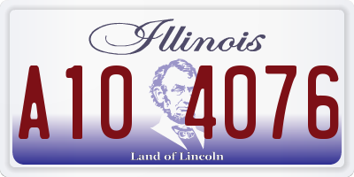 IL license plate A104076
