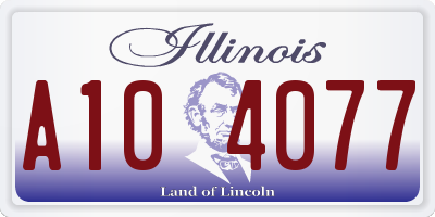 IL license plate A104077