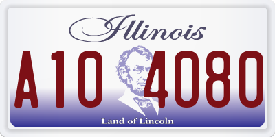 IL license plate A104080