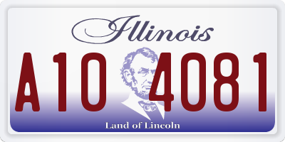 IL license plate A104081