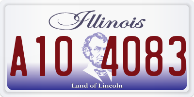 IL license plate A104083