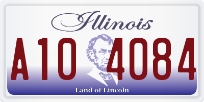 IL license plate A104084