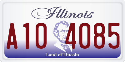 IL license plate A104085