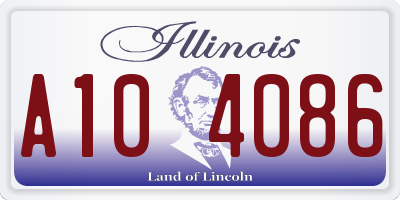 IL license plate A104086