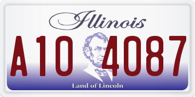 IL license plate A104087