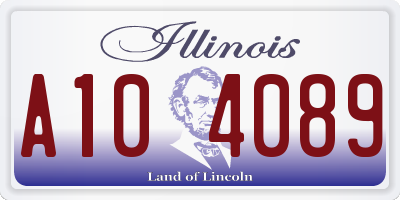 IL license plate A104089