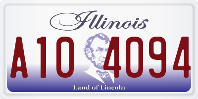 IL license plate A104094