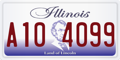 IL license plate A104099