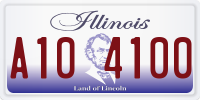 IL license plate A104100