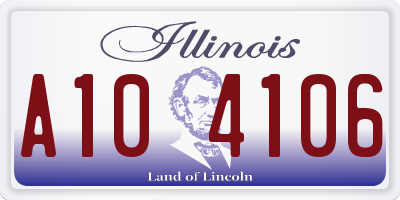 IL license plate A104106