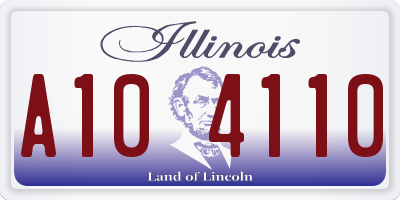 IL license plate A104110