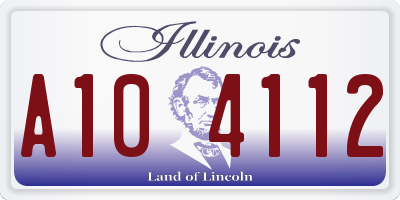 IL license plate A104112