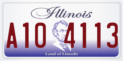 IL license plate A104113