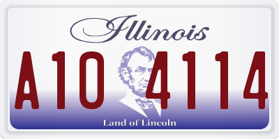 IL license plate A104114
