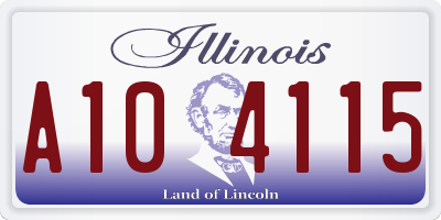 IL license plate A104115