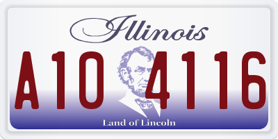 IL license plate A104116