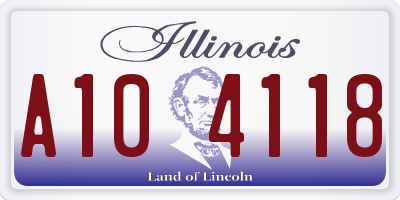 IL license plate A104118