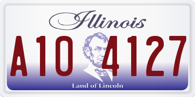 IL license plate A104127